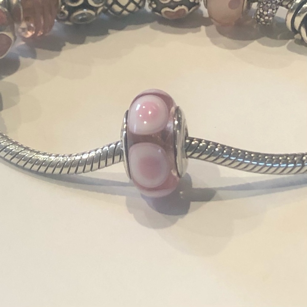 💕3/$70 Stepping Stones, PANDORA 925 Silver & Pink